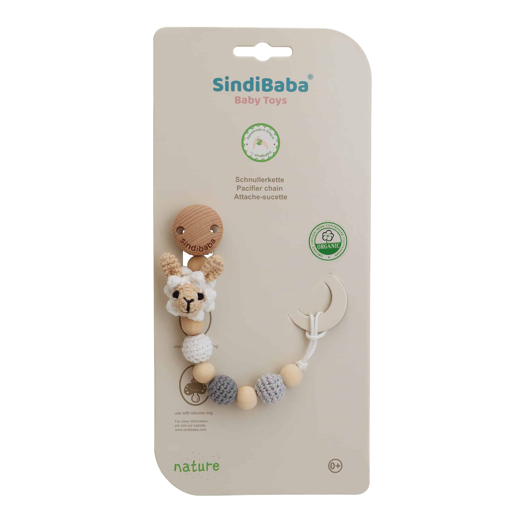 SindiBaba - Wholesale Pacifier Clip - Baby - Lama LUKE crochet pacifier chain (BIO)2
