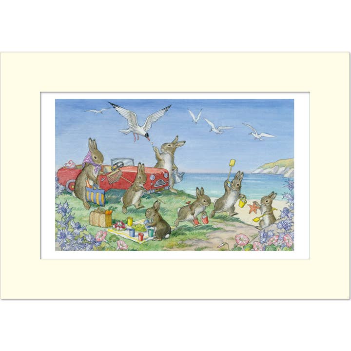 Une journée au bord de la mer par Molly Brett - Impression montée A3 pour la vente par Ganymed Press