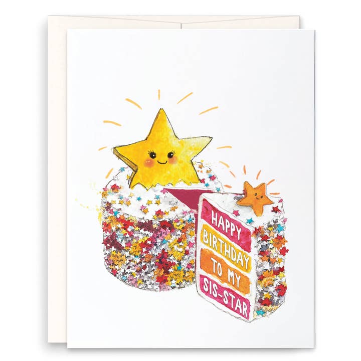 Sister Star Cake - Funny Birthday Card for wholesale by Liyana Studio