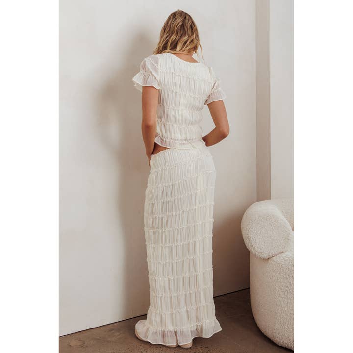 One and Only Collective - Wholesale Top & Skirt Set - Women's - TWO PIECE TEXTURED SHEER SET