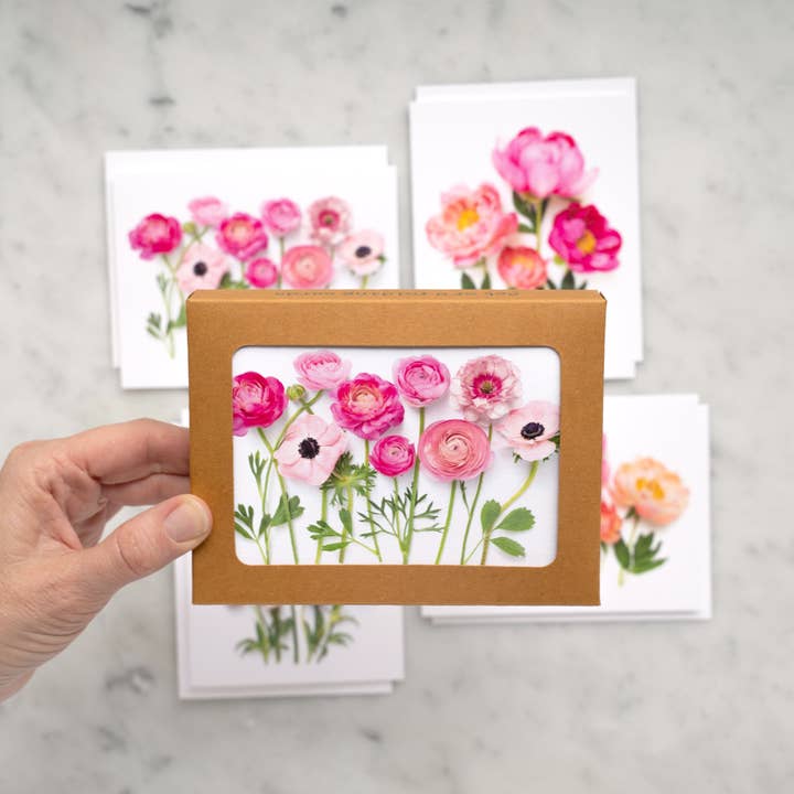 Card set - Ranunculus & Peonies for wholesale by Bottle Branch