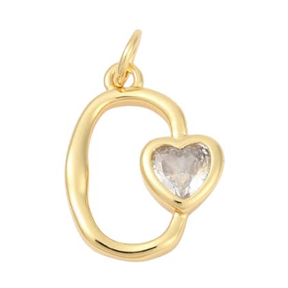 Guld Colette Klar Kubisk Zirkonia Hjärthänge för wholesale av The Charm Bar Company