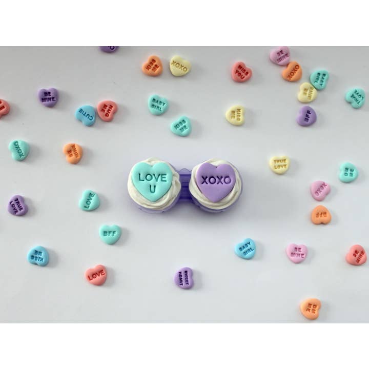 Sweets & Pearls – Großhandel Brillenetuis & -halter – Damen – Decoden Kontaktlinsenbehälter mit Polymer Clay Herzen7