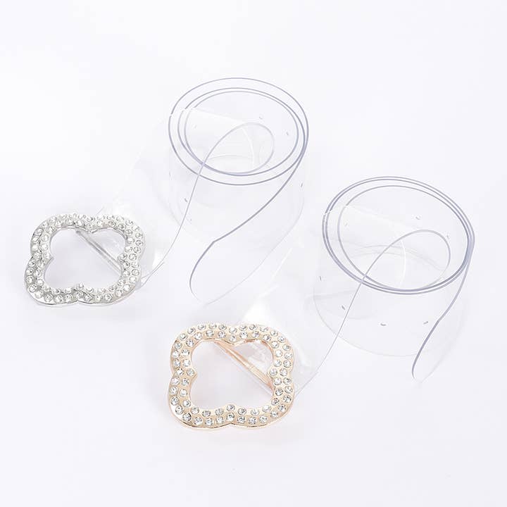 Cinturón transparente con hebilla metálica de strass para venta al por mayor de 3AM BY H&D ACCESSORIES