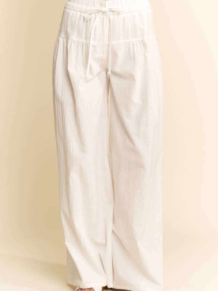 Hers & Mine - Wholesale Pants - Women's - PINTUCKED WAIST LINE LINEN PANTS