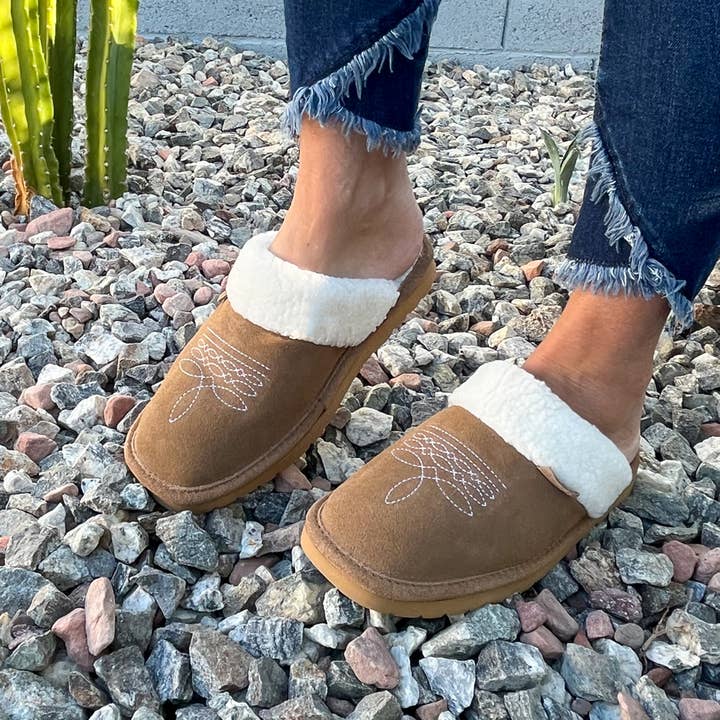 Seriously Shea - Wholesale Slippers - Women's - BEST SELLER! Western Inspired Dolly Slippers | Fawn