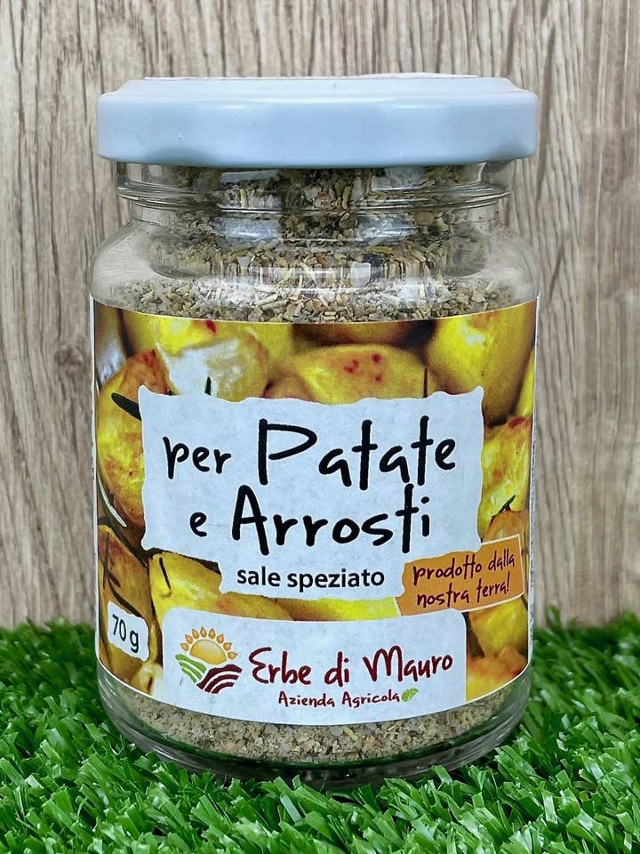 Kartofler og Stege, Omeletter, Pizza Krydret Salt for engroshandel hos Erbe di Mauro