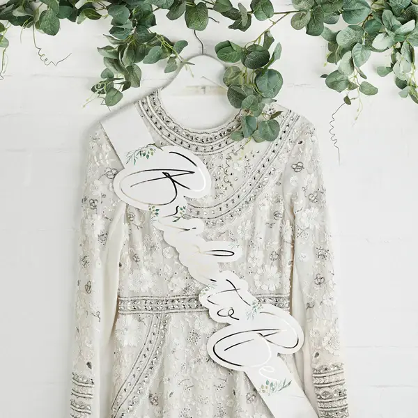 Hootyballoo by Club Green – wholesale Party sign/banner – Geometric Greenery 'Bride To Be' Sash 1 Pack1