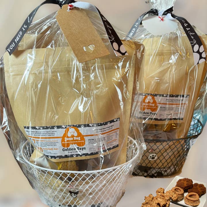 Dog Treat Gift Baskets for wholesale by June Bug LLC