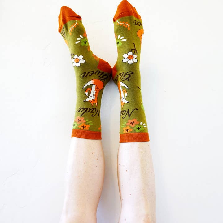 Oooh Yeah/Sock It Up/Oooh Geez Slippers - Wholesale Socks - Women's - Nada Fox Given | Women's Funny Novelty Crew Socks3