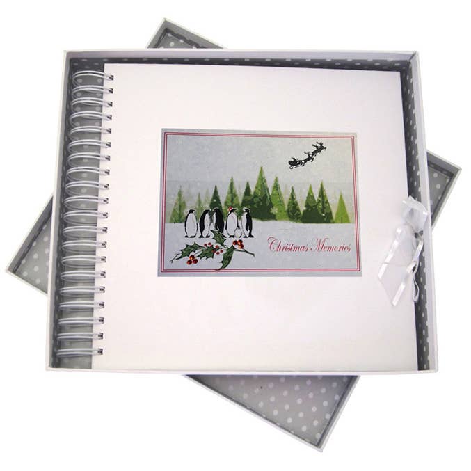 Julpingvinkort och minnesbok (XT2) för wholesale av White Cotton Cards