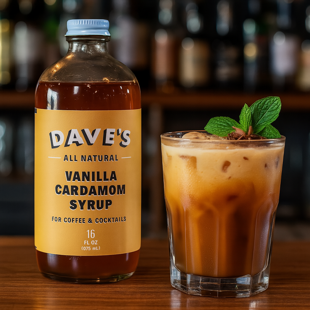 Dave's Coffee Roasters - Wholesale Cocktail Mix/Syrup - New England Cardamom Vanilla Holiday Syrup Latte & Baking3