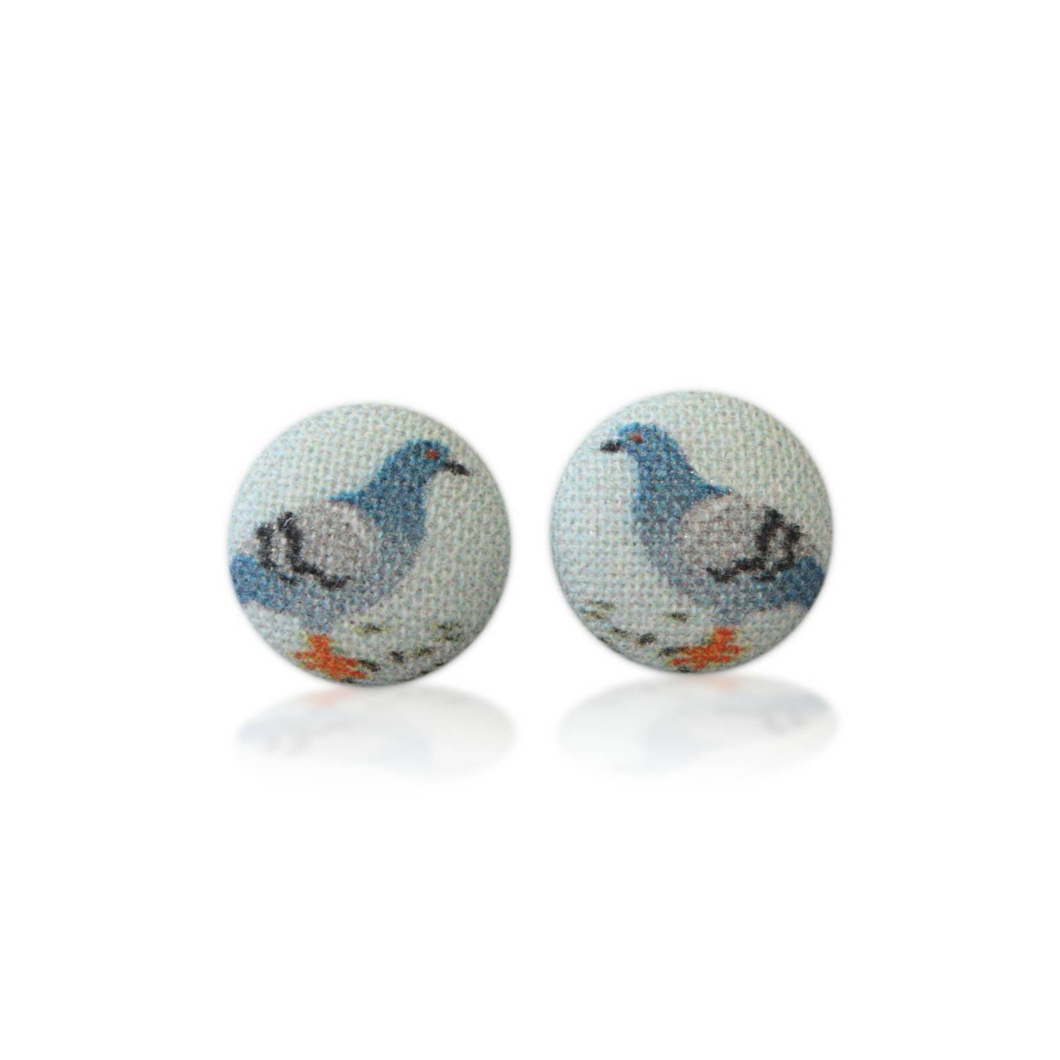 Rachel O's - Wholesale Stud/Post Earrings - Pigeon Fabric Button Earrings4