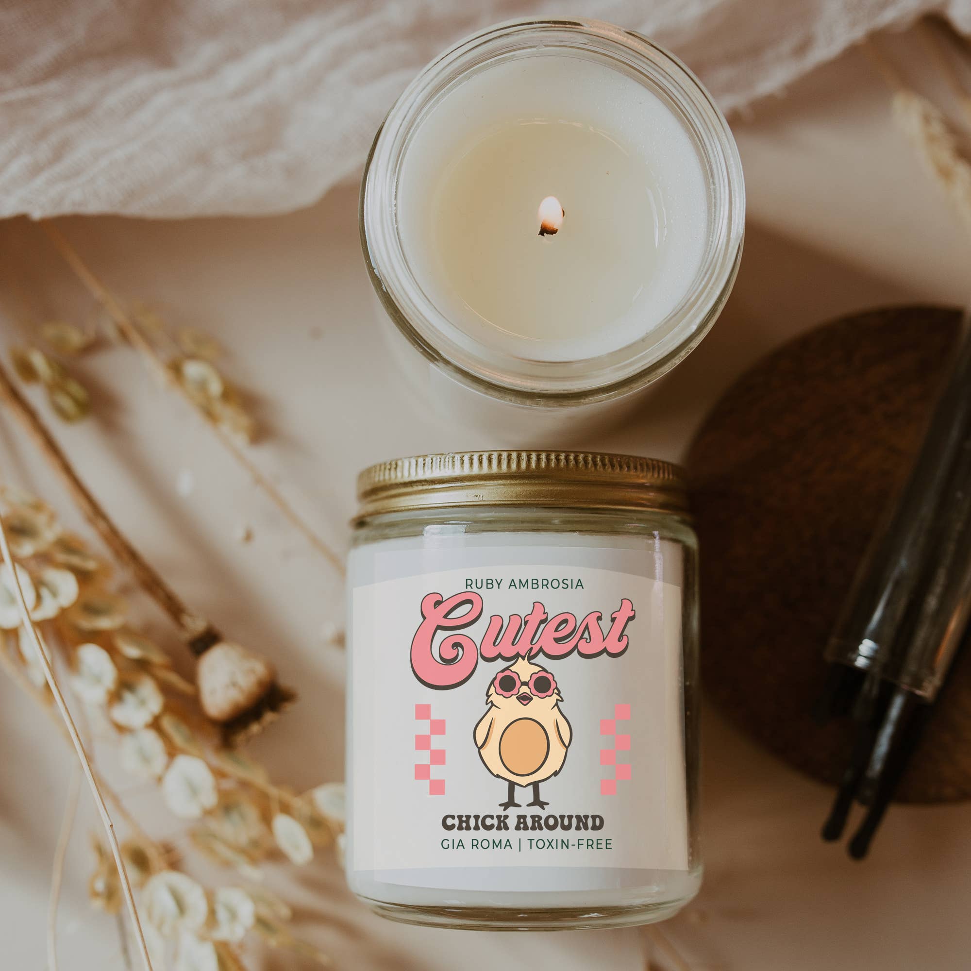 Gia Roma - Vendita all'ingrosso Candela in vasetto - Candele pasquali retrò con graziosi barattoli profumati alla soia primaverile36