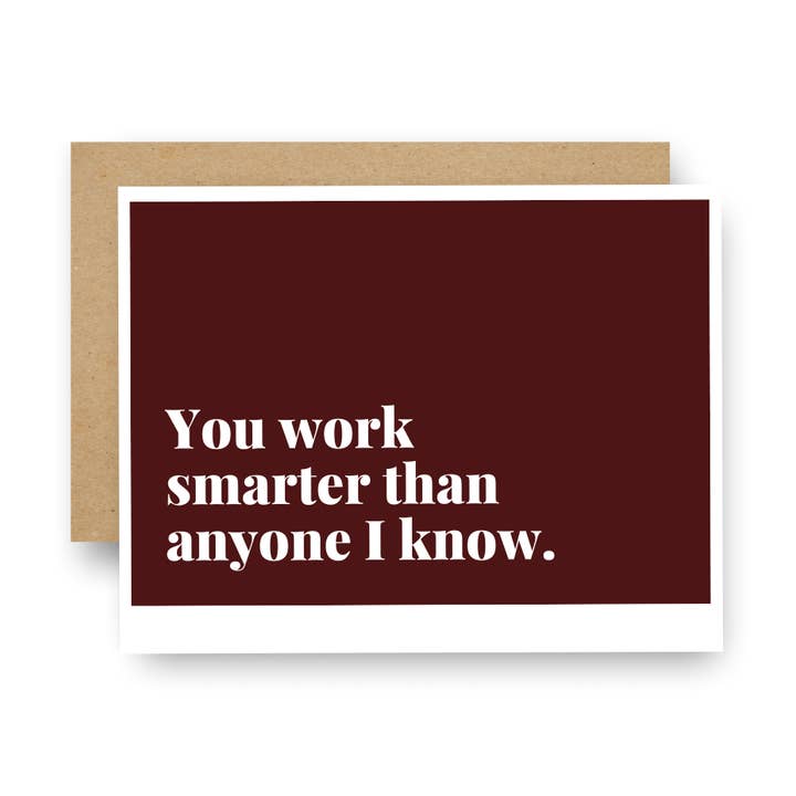 Du jobbar smartare än någon jag känner Notecard för wholesale av Careerlog