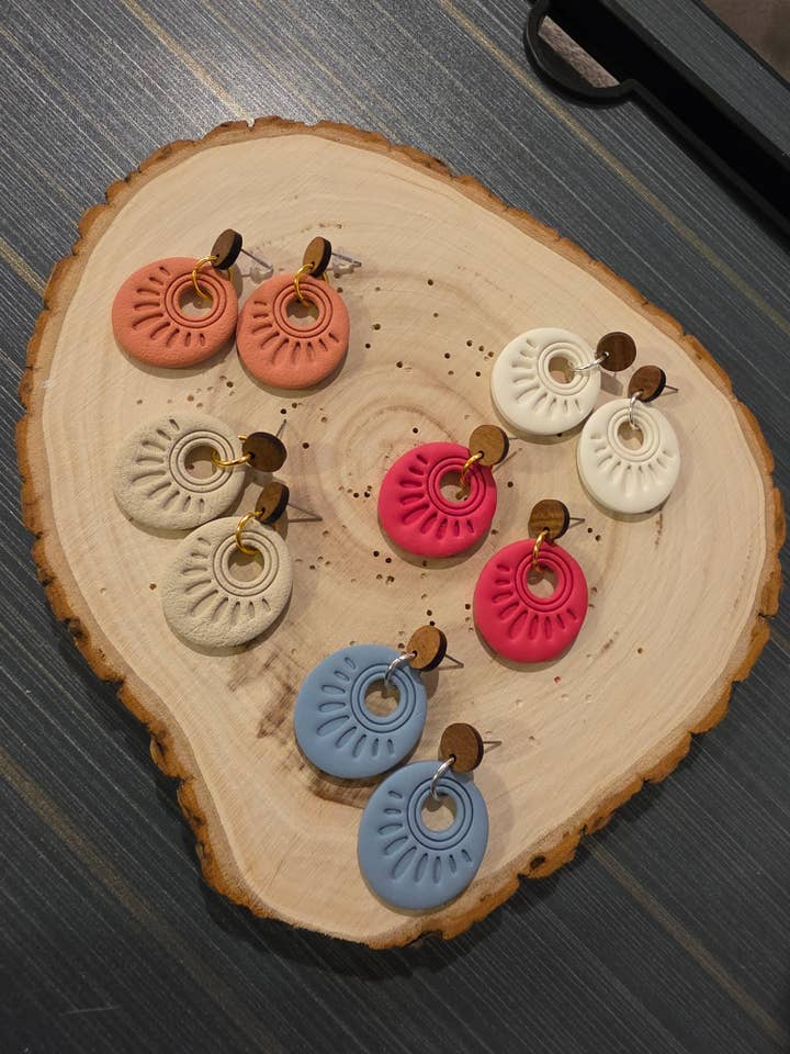 Solstice Hoop Earrings - Handmade Polymer Clay Earrings for wholesale by ANS Designs Co