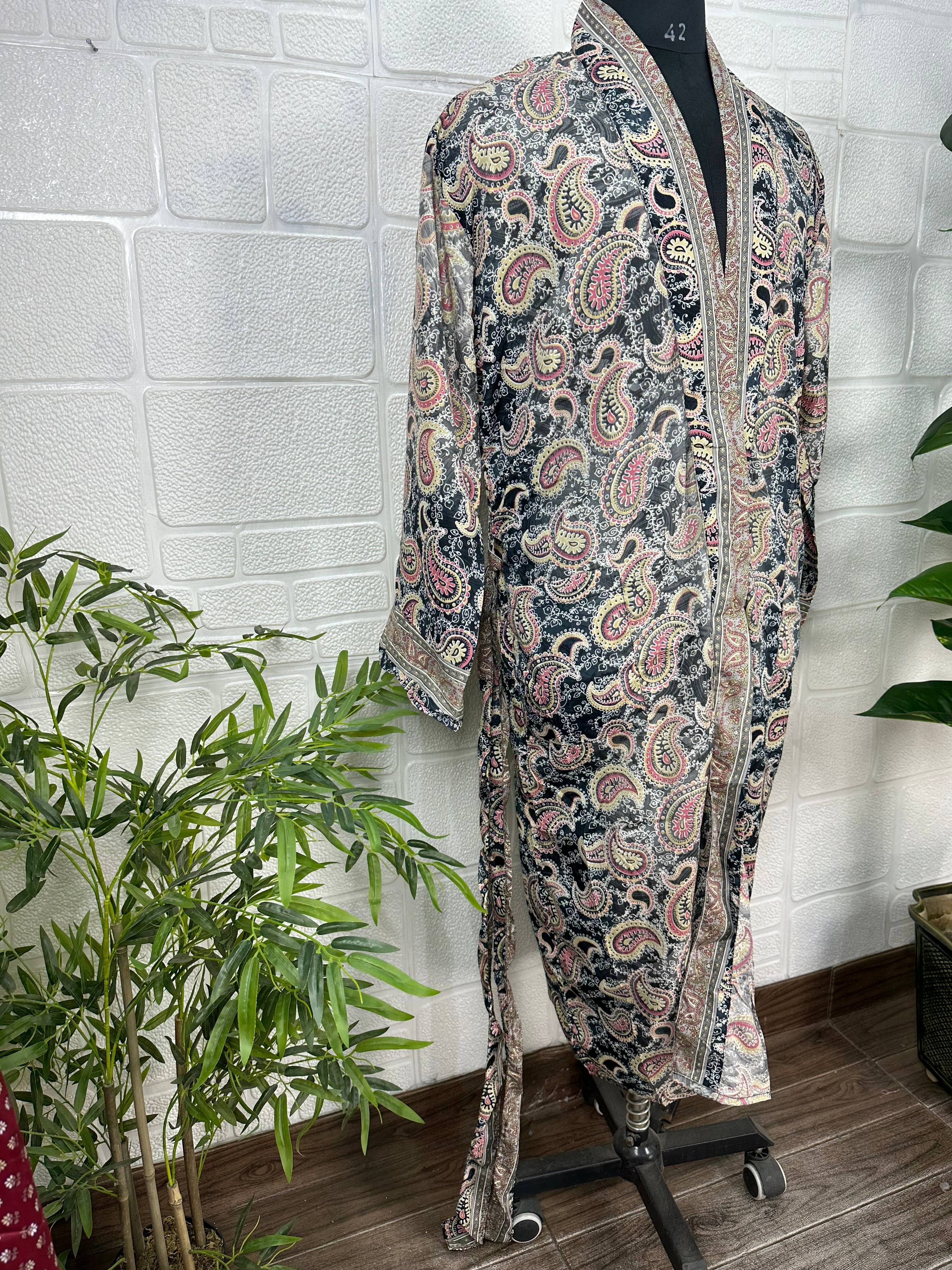 The Eastern Loom - Wholesale Robe - Men's - Men Silk Blend Kimono Robe, Dressing Gown for Man Bathrobe6