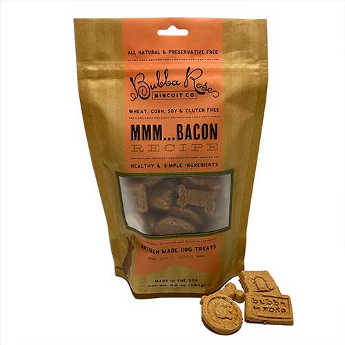 Bubba Rose Biscuit Co. - Wholesale Pet Treats - Dog - Mmm... Bacon Biscuit Bag