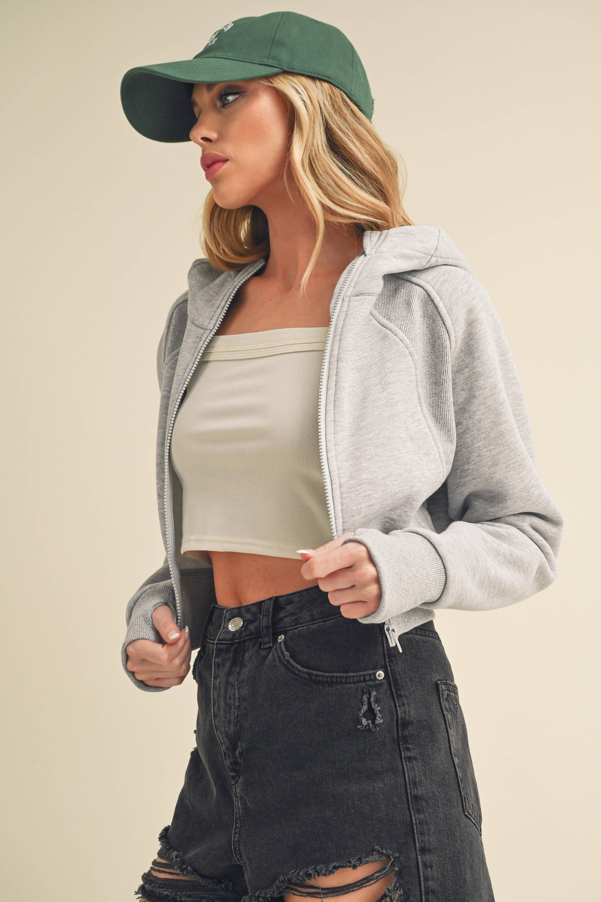 AEMI + CO - Wholesale Jacket - Women's - 5107DK Deva Cropped Hooded Jacket 613