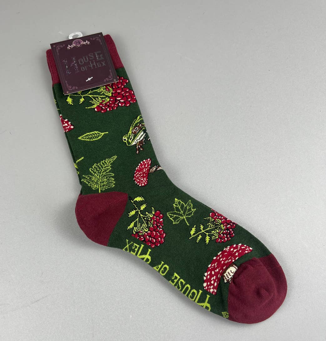 House of Hex - Wholesale Socks - Women's - Forest Dweller Socks | witch | cottagecore | frog Mushr6