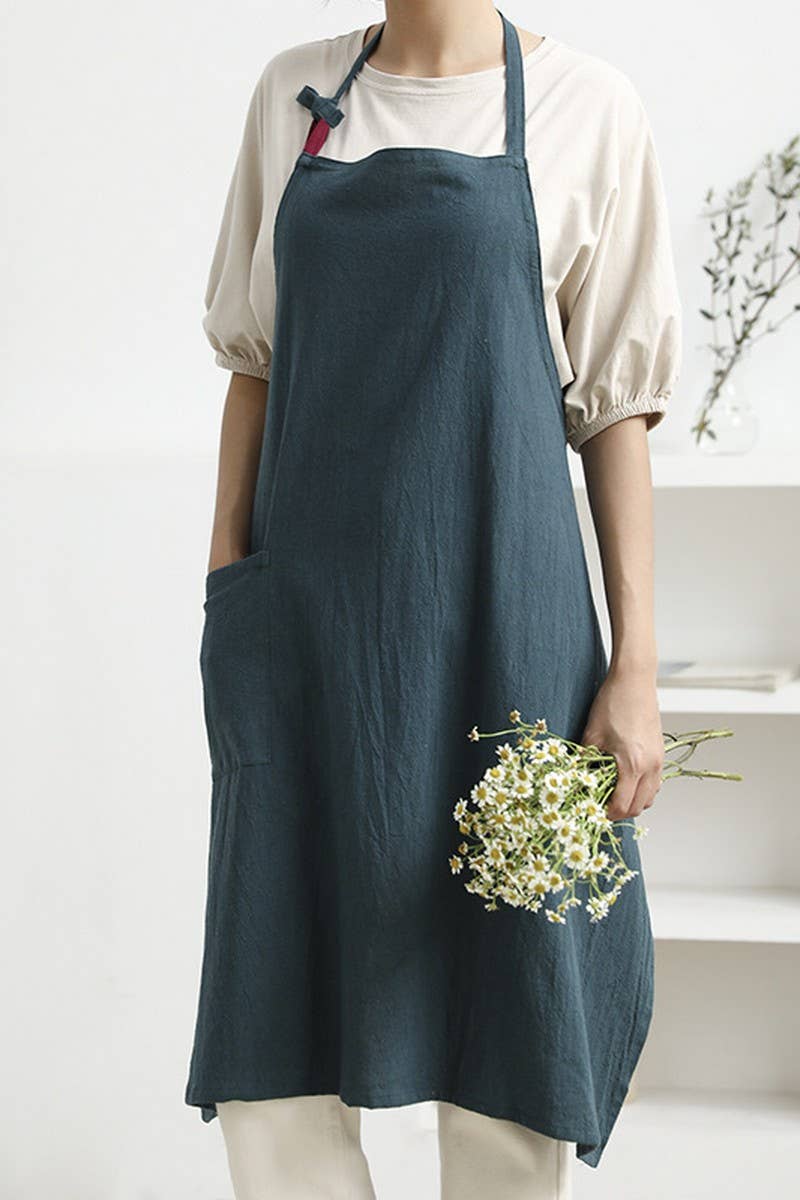 NINEXIS - Wholesale Apron - CWAB3991_COTTON AND LINEN SOLID COLOR ANTI-FOULING APRON10