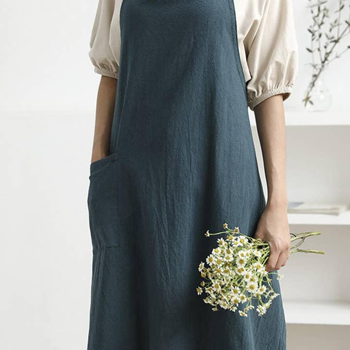 NINEXIS - Wholesale Apron - CWAB3991_COTTON AND LINEN SOLID COLOR ANTI-FOULING APRON10