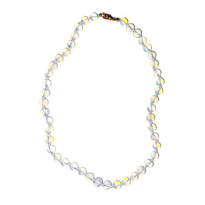 France Mineraux - Wholesale Beaded/Pearl Necklace - Synthetic Opal Necklace - Knotted Ball Stones