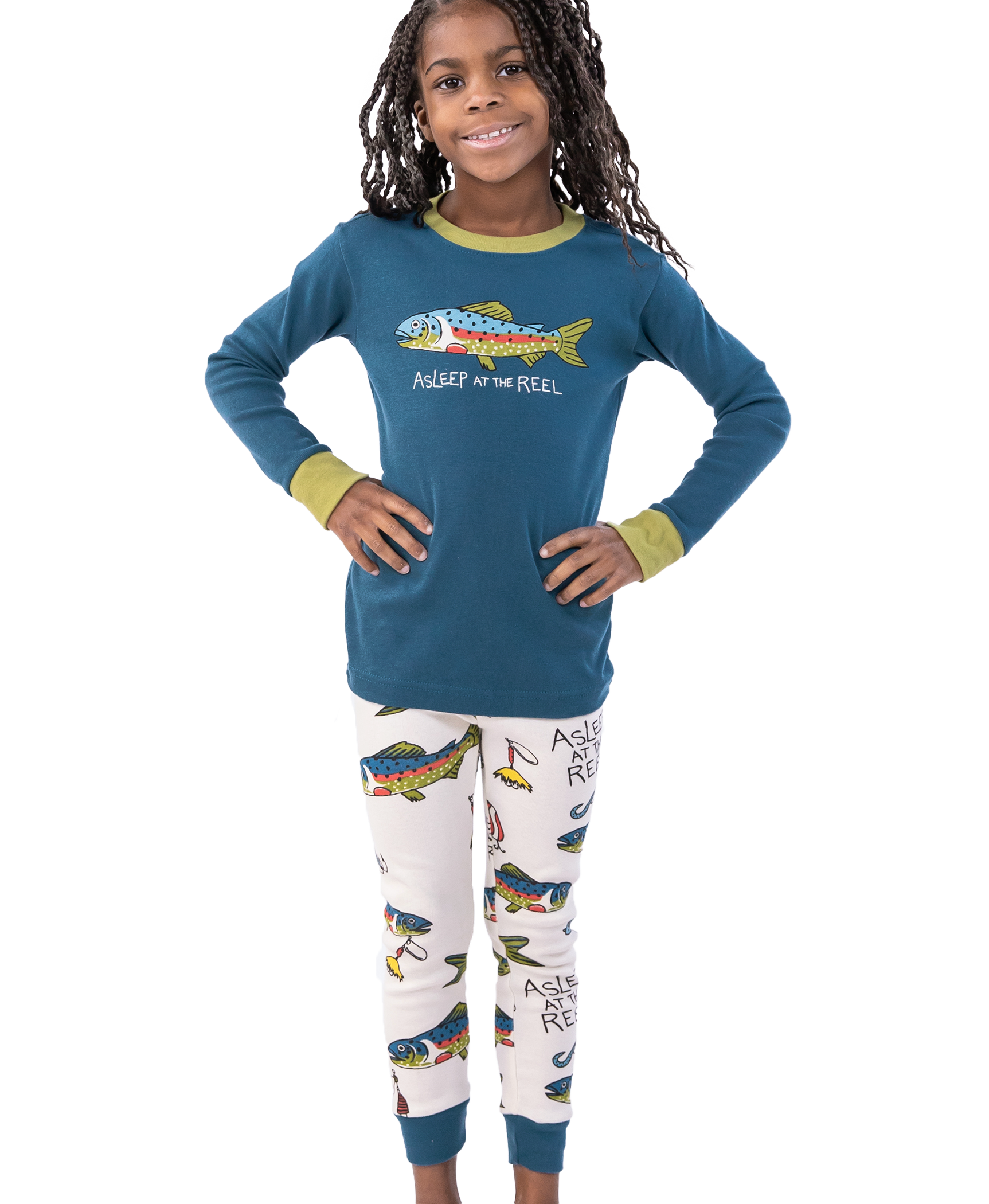 Lazy One - Wholesale Sleepwear Set - Kids - Asleep at the Reel Kid's Long Sleeve Pajama Set2