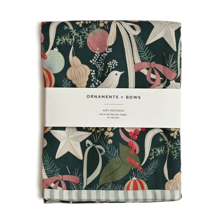 Ornaments and Bows Towel for wholesale by Amy Heitman