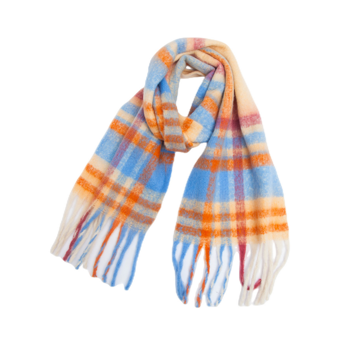 ACCITY - Wholesale Scarf - Women's - PLAID PATTERN FRINGE TRIM WINTER SCARF_CWASC269146