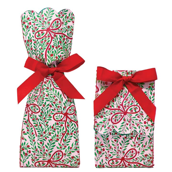 Holiday Bow Garden Wine + Gift Bag Kits | Set of 6 for wholesale by Lucy Grymes Designs