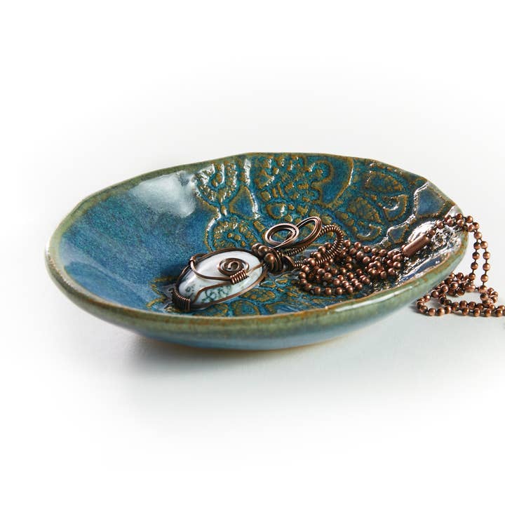 Pine Island Doily Dish for wholesale by Sunken Orchard Ceramics Inc.