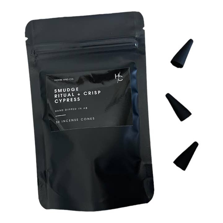 SMUDGE RITUAL + CRISP CYPRESS - INCENSE CONE for wholesale by Hohm and Co.