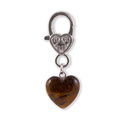 Crystal Pet Love - Wholesale Pet Collar Charm - Cat/Dog - Tiger's Eye Training Heart Pet Pendant for Crystal Support1