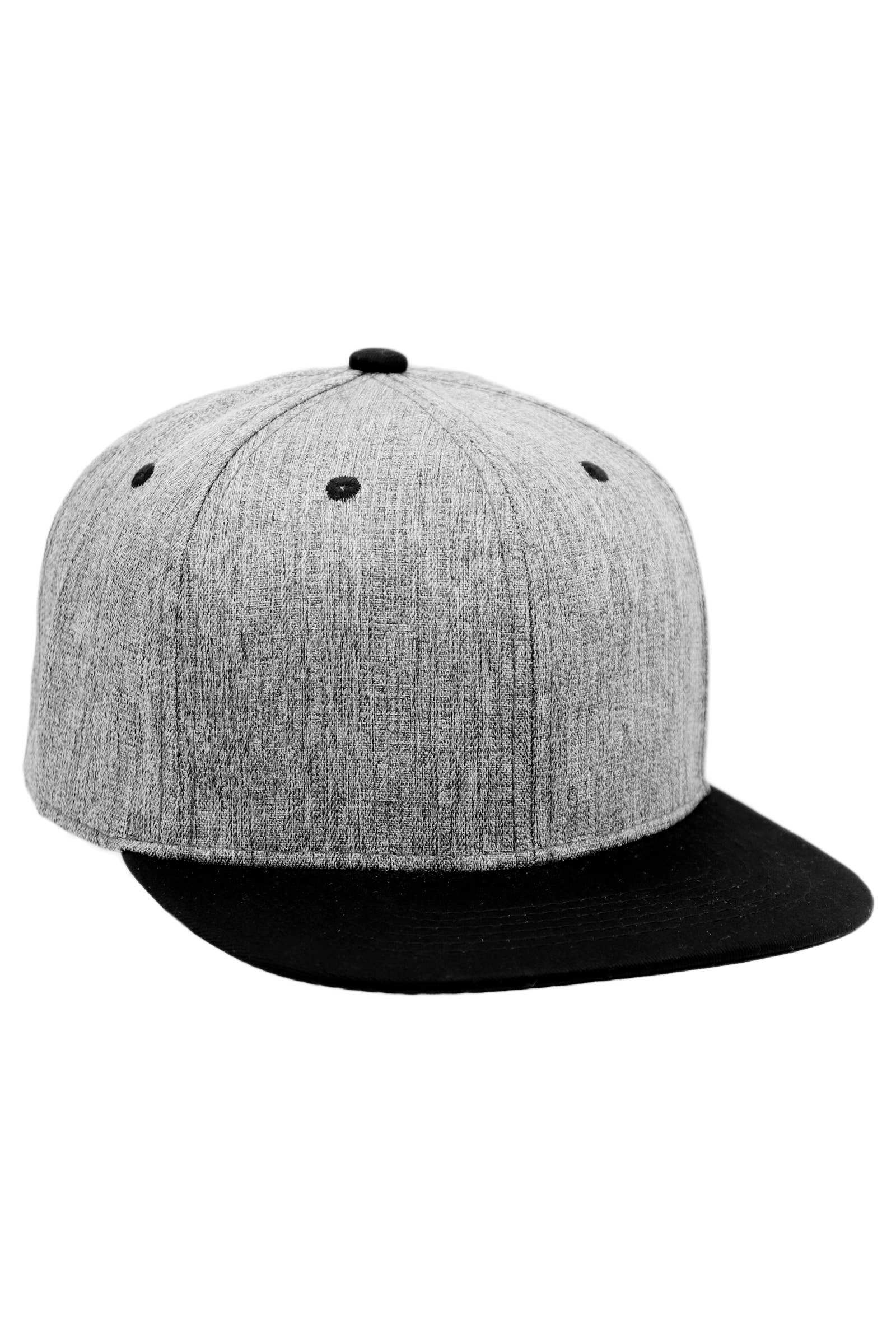 Cap Zone - Wholesale Flat Brim Cap - Unisex - Heathered Tweed Six Panel Flat Brim Snapback6