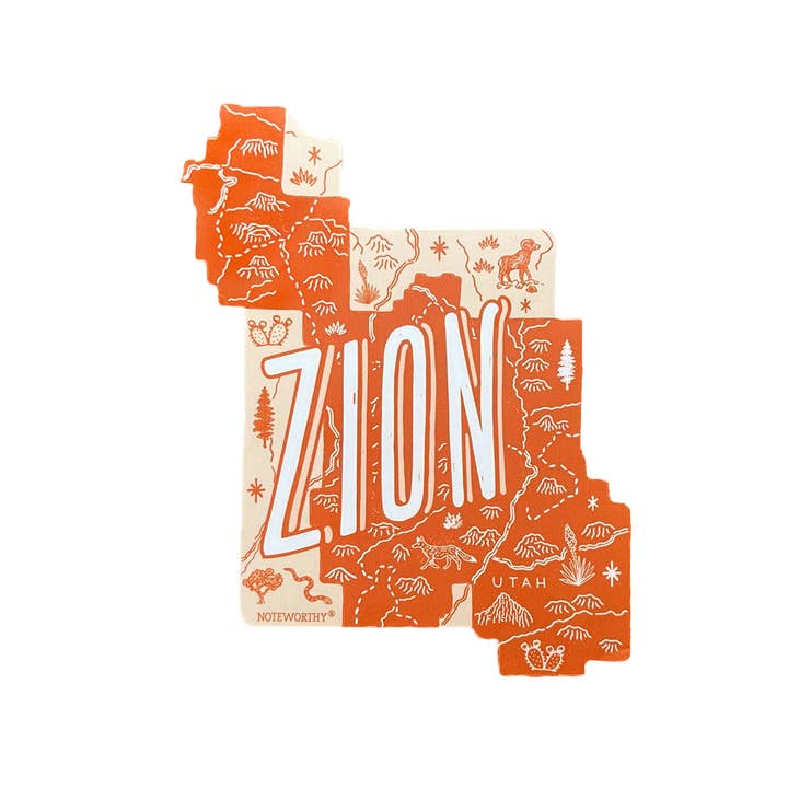 Adesivo Parco Nazionale di Zion per la vendita all'ingrosso da parte di Noteworthy Paper & Press