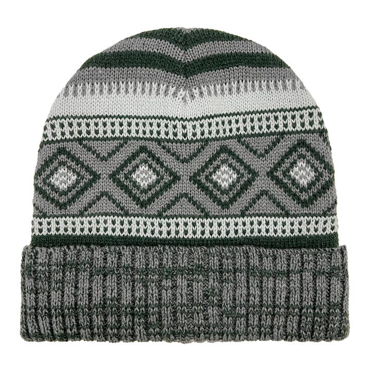Grand Sierra - Wholesale Kids Hat - Kids - Boys Marled Fair Isle Cuff Hat - 572123