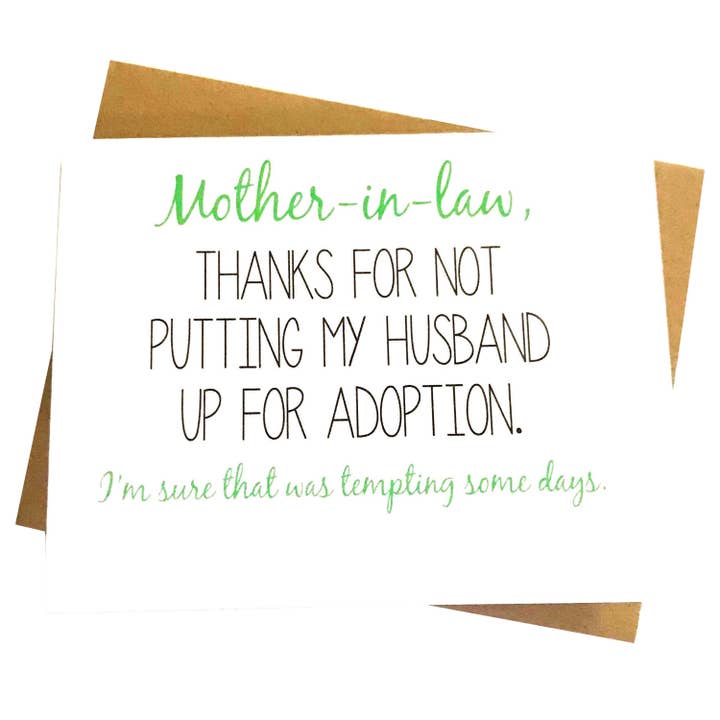 Svigermor adoptionskort for engroshandel hos BE Paperie