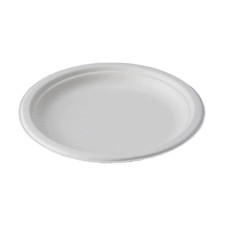 CaliWare 7" No PFAS Disposable Bagasse Plate - 1000/Case for wholesale by CaliWare