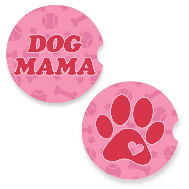 Dog Mama Car Coasters for wholesale by Lucky Luna Apparel