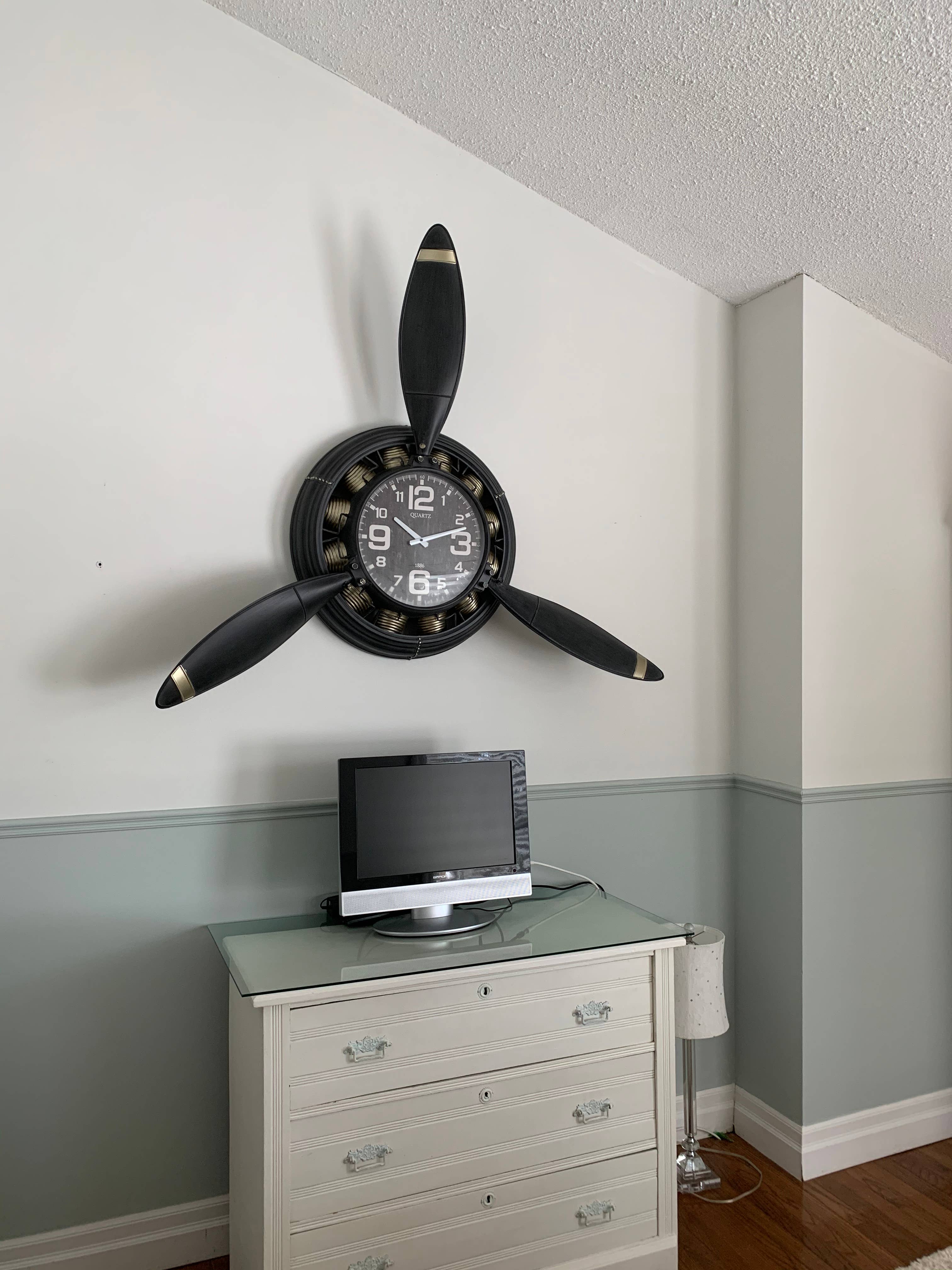Peterson Housewares & Artwares - Wholesale Wall Accent - Metal Airplane Propeller Wall Décor clock5