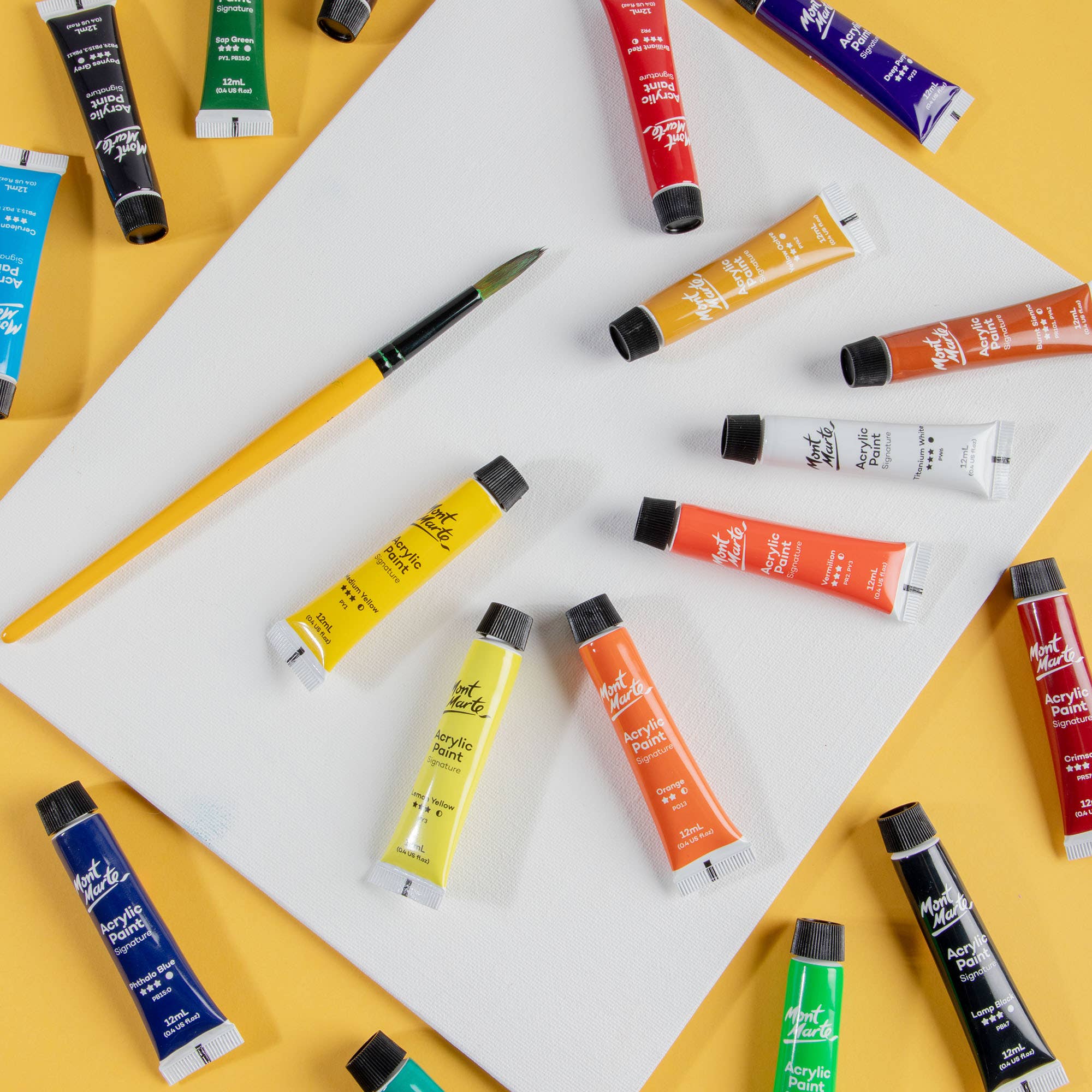 Mont Marte Usa, Inc. - Wholesale Paint Set - Acrylic Paints Signature 18pc x 12ml (0.4 US fl.oz)5