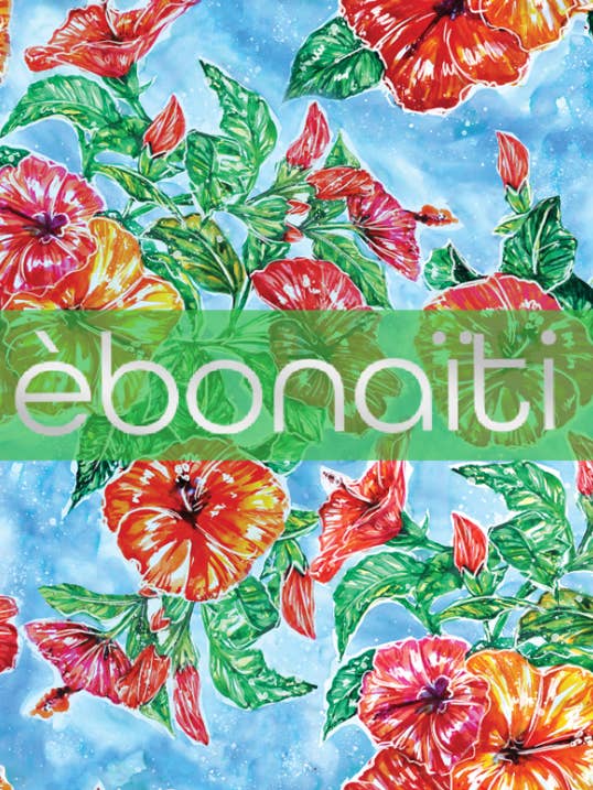 Ebonaiti - Wholesale Kimono - Women's - Hibiscus Kimono Beach Cover Caribbean tropical watercolor5