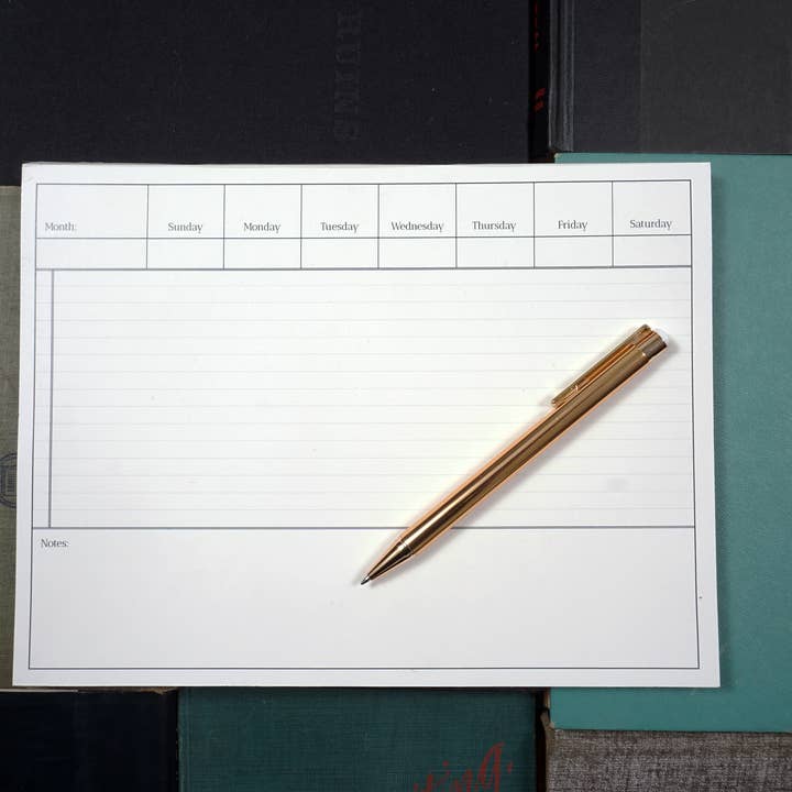 Weekly Desk Calendar Notepad for wholesale by OAK & INK