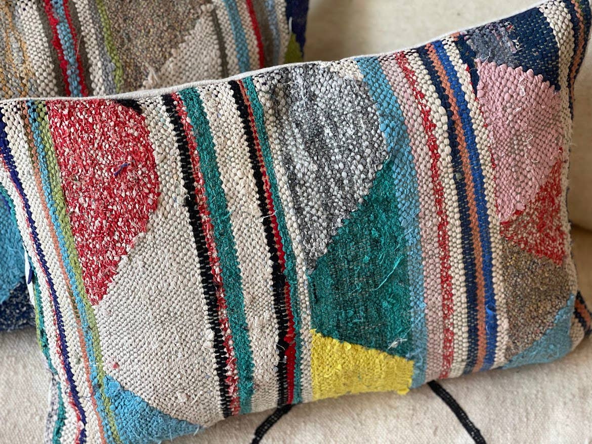 NOMAD BY LIV - Wholesale Throw/Decorative Pillow - Boucherouite Kussen - Handgemaakt in Marokko - kleurrijk1