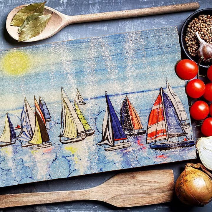 By Jo Crafts – wholesale Placemat – 83-WTS Nautical Regatta Boats Worktop Saver 2