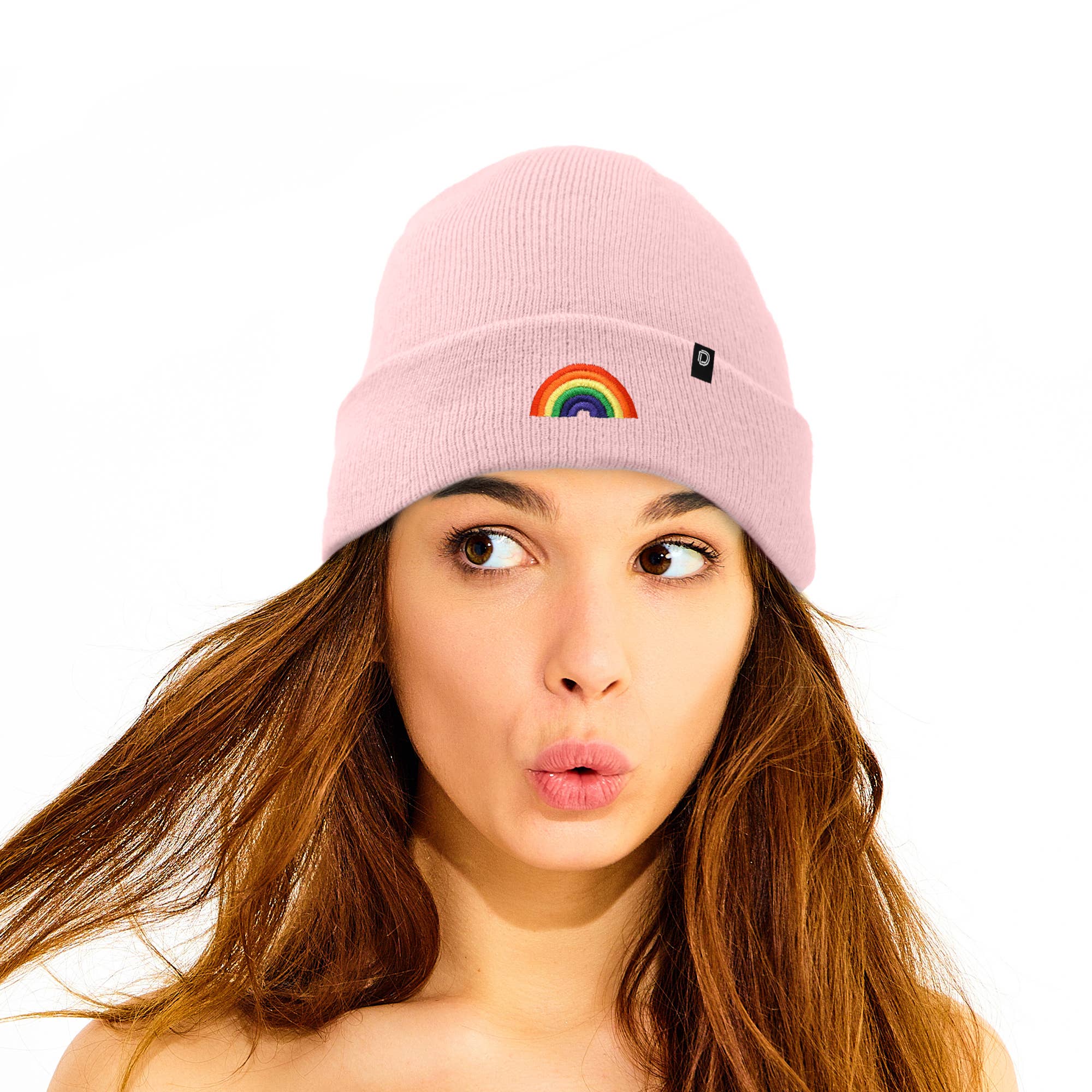 Dalix - Wholesale Beanie - Women's - Dalix Embroidered Rainbow Beanie Cap Cuffed Knit Hat Women64