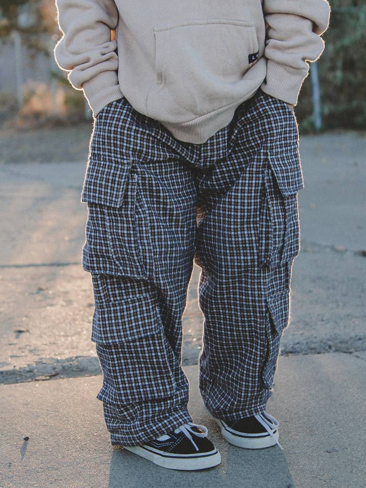 Plaid Flannel Cozy Cargos for wholesale by Little Trouble