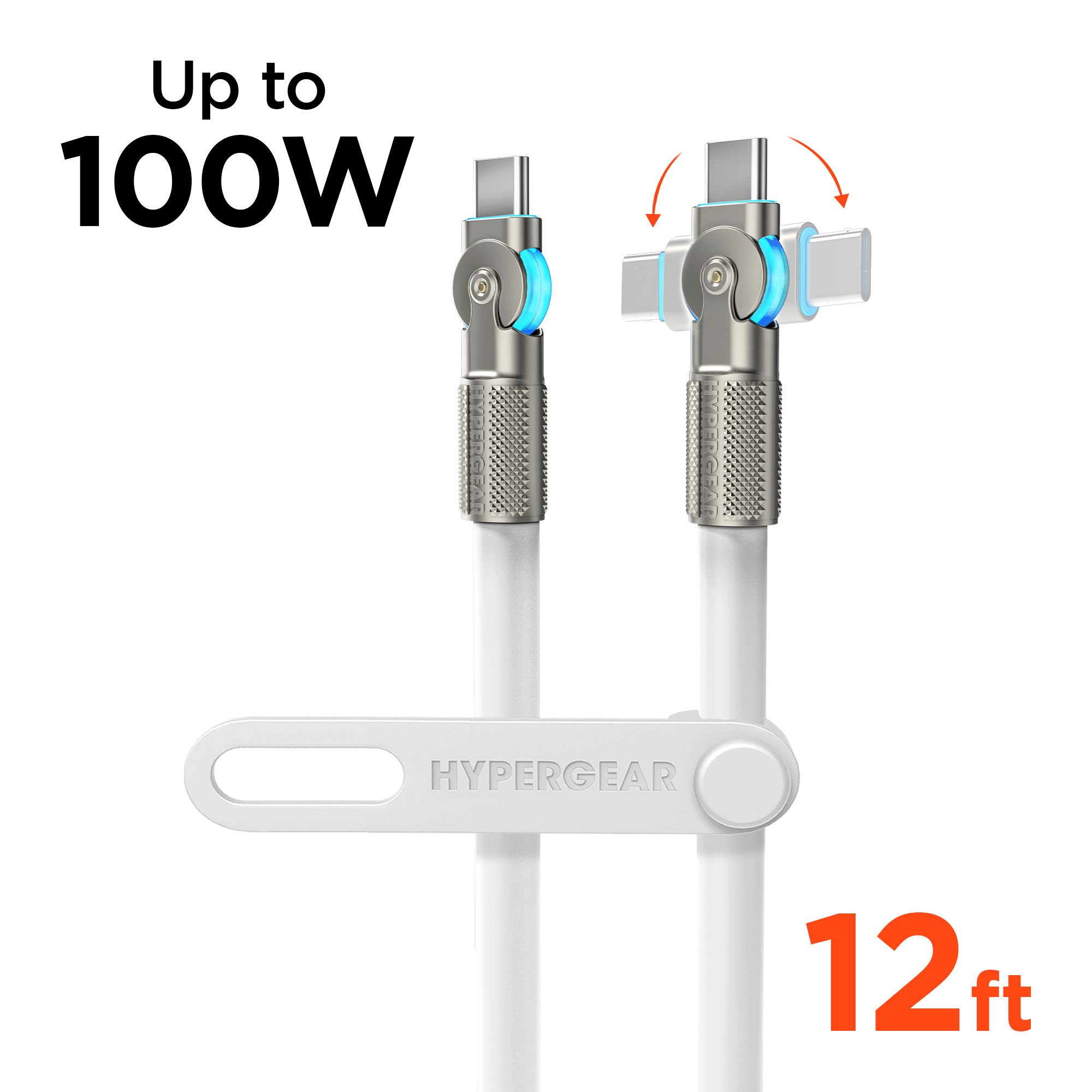 JupiterGear Home – wholesale Charging cable – HyperGear Chunky180° USB-C to USB-C Fast Charge Cable 12ft1