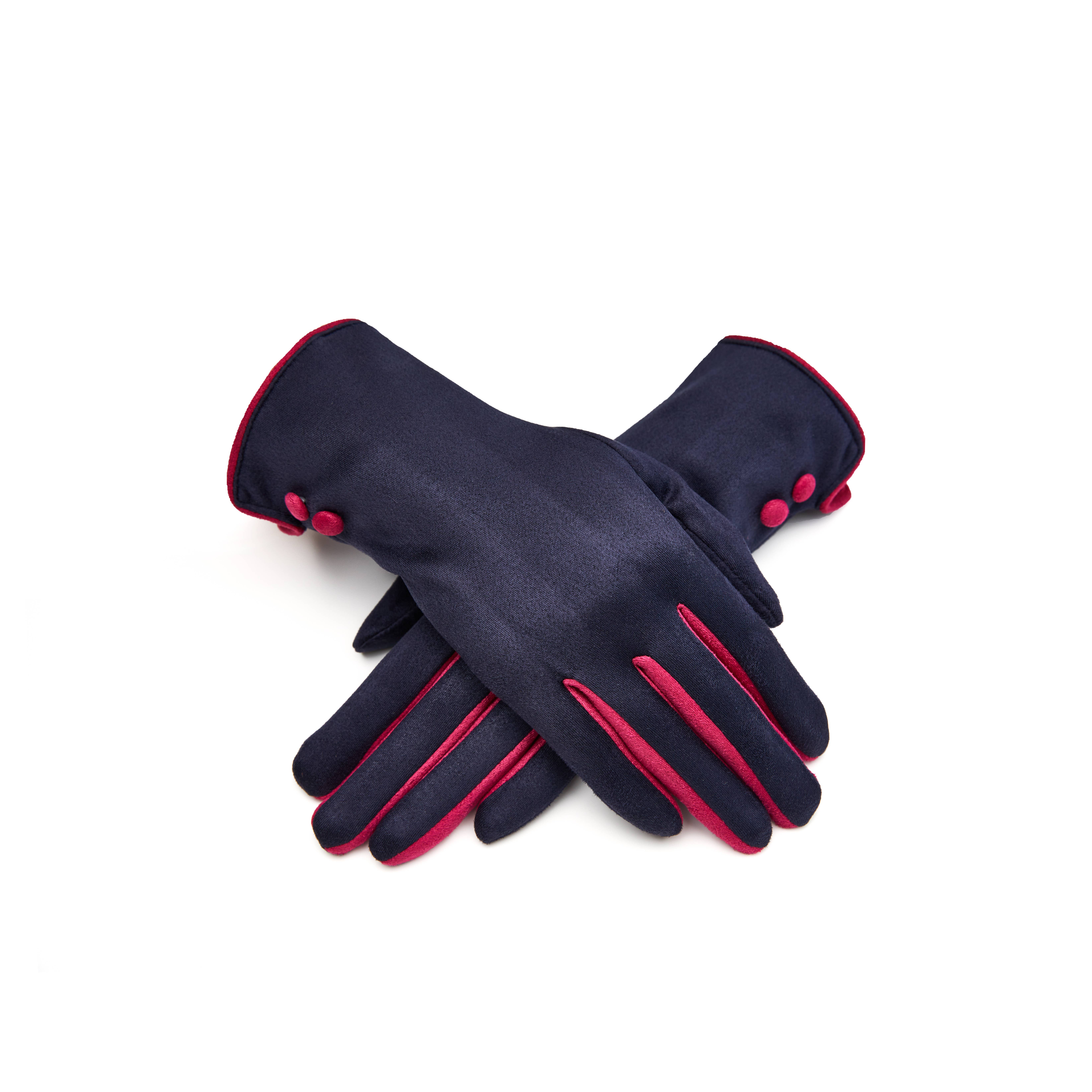 Aavion – wholesale Gloves – Women's – Women's Faux Suede Touchscreen Gloves–Stylish Trim & Button7